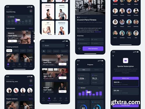 Sporter - Fitness & Workout App UI Kit Ui8.net