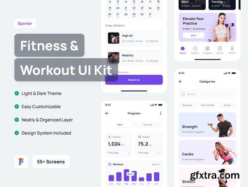 Sporter - Fitness & Workout App UI Kit Ui8.net