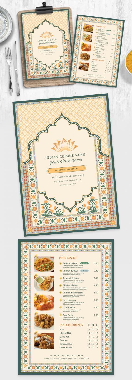 Indian Restaurant Menu Template 587040085