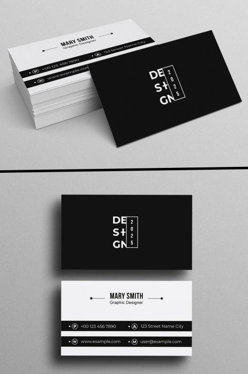 Black & White Business Card Design Template 581665648