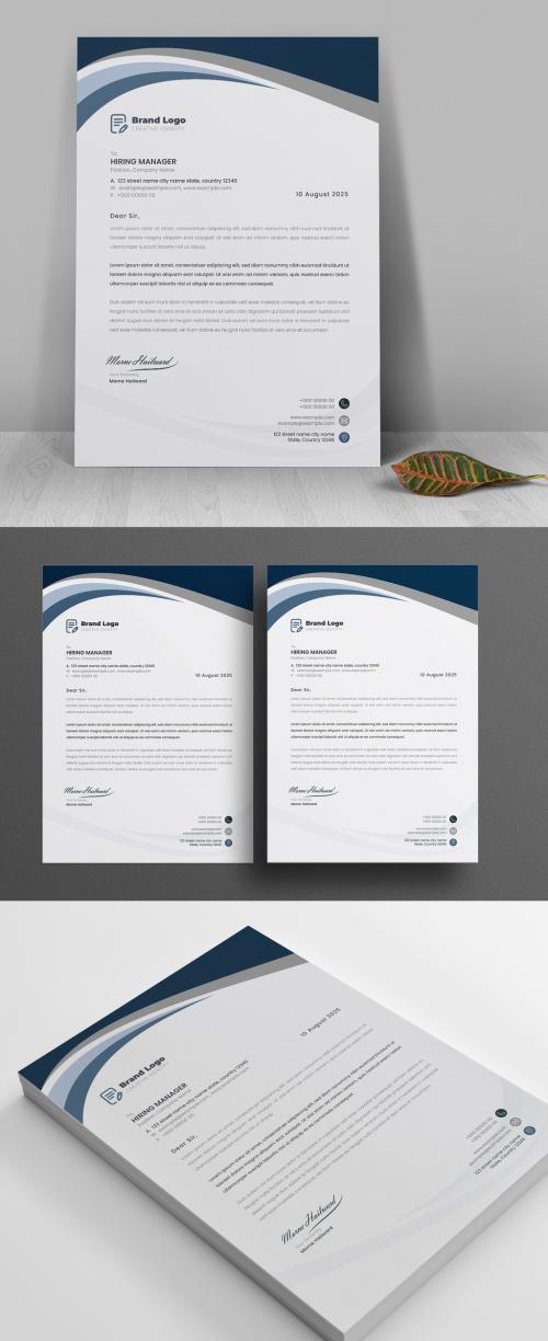 Modern Letterhead Template Clean Accents 582361799