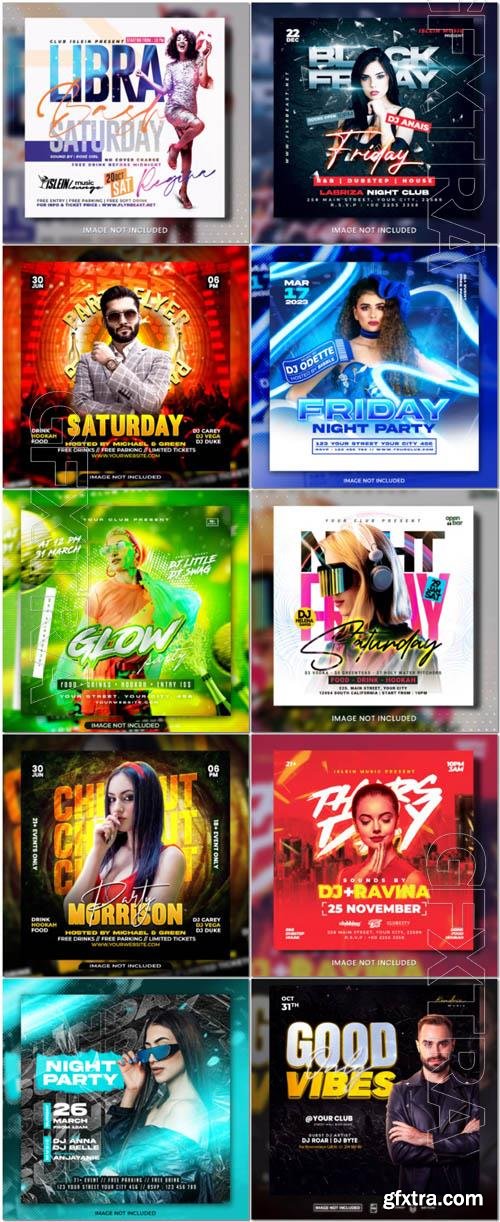 Flyer social media post, psd banner set vol 376