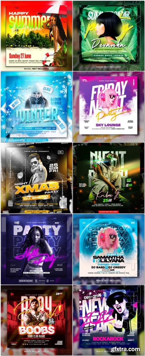 Flyer social media post, psd banner set vol 374