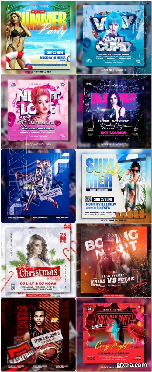 Flyer social media post, psd banner set vol 373