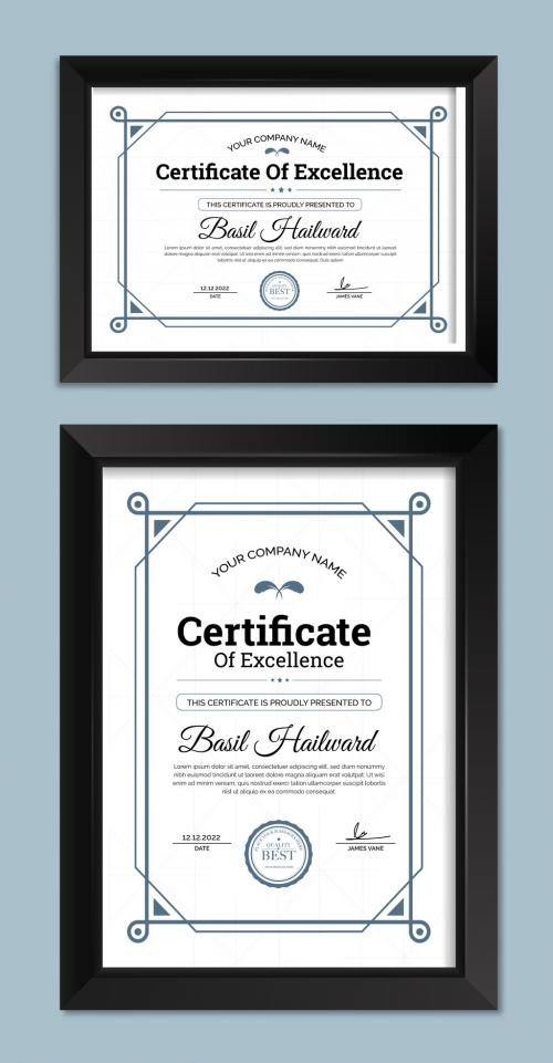 Black White Certificate Design Template 578196412