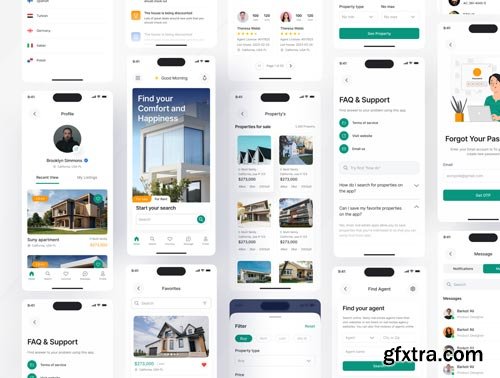 Real Estate Mobile App UI Kit Figma Ui8.net