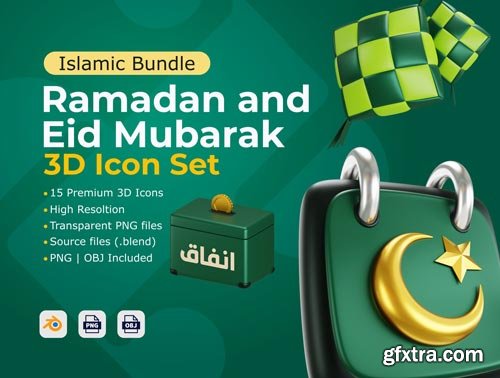 Ramadan and Eid Mubarak 3d Icon set Ui8.net