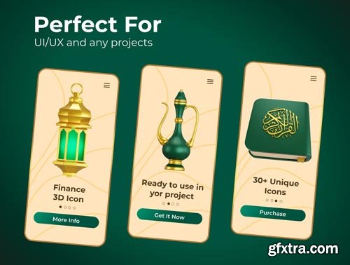 Ramadan and Eid Mubarak 3d Icon set Ui8.net