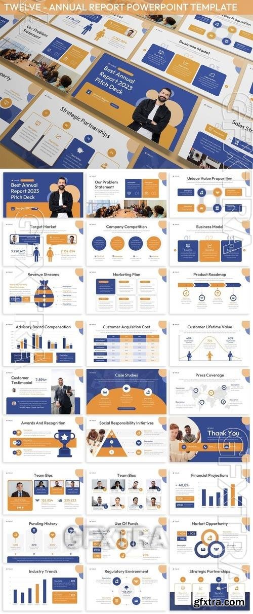 Twelve - Annual Report Powerpoint Template VGA4YVH