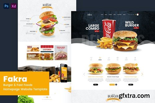 Fakra - Burger & Fast Foods Website Design YGN24PW