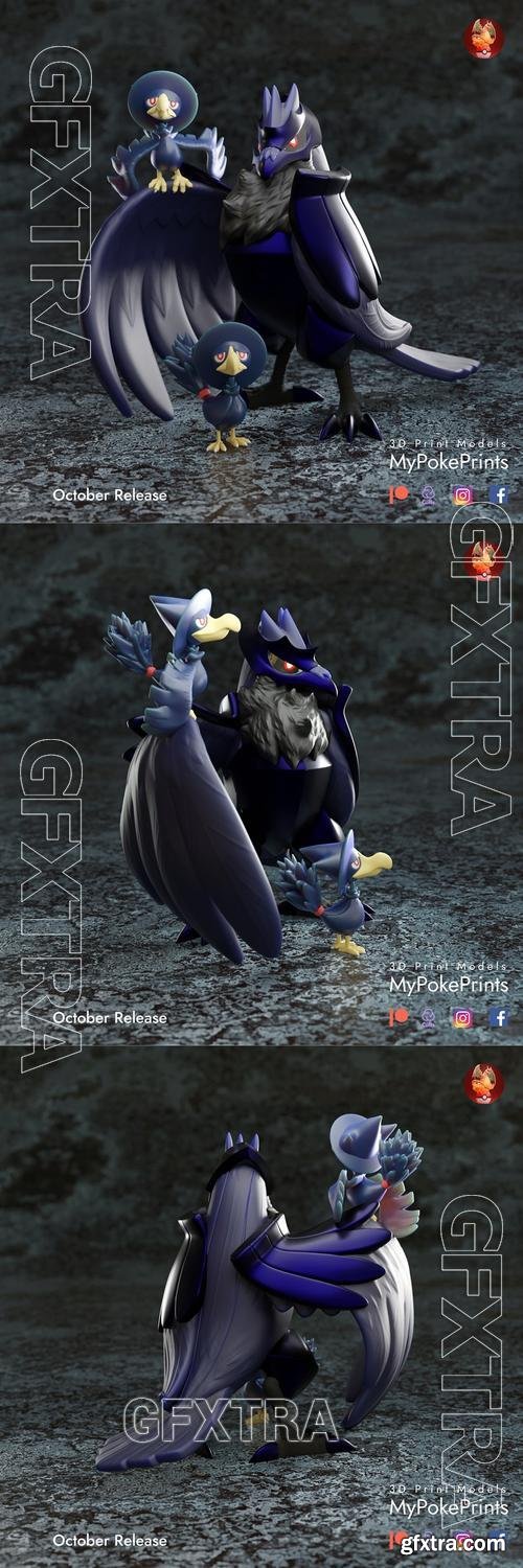 Corviknight and Murkrow &ndash; 3D Print Model