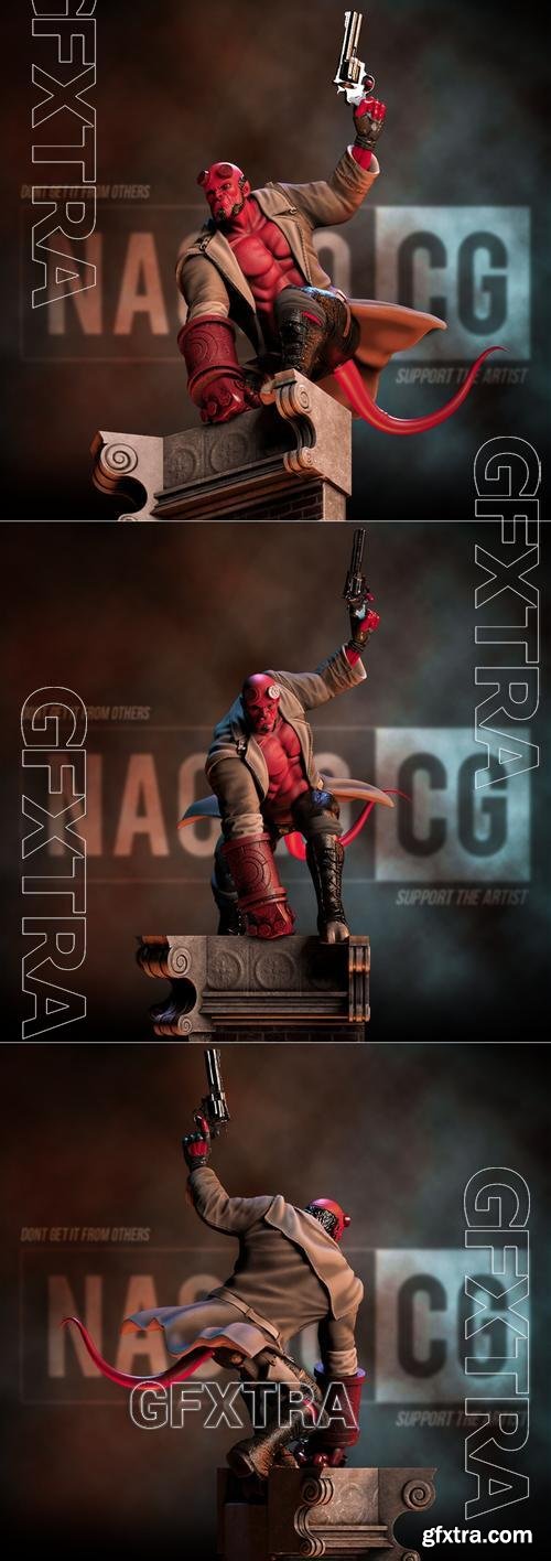 Fan Art Hellboy - Statue &ndash; 3D Print Model