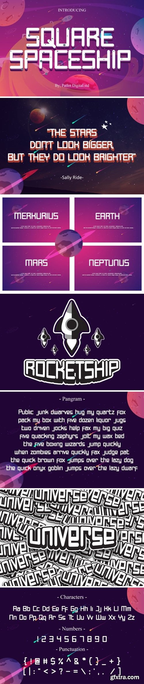 Square Spaceship Font