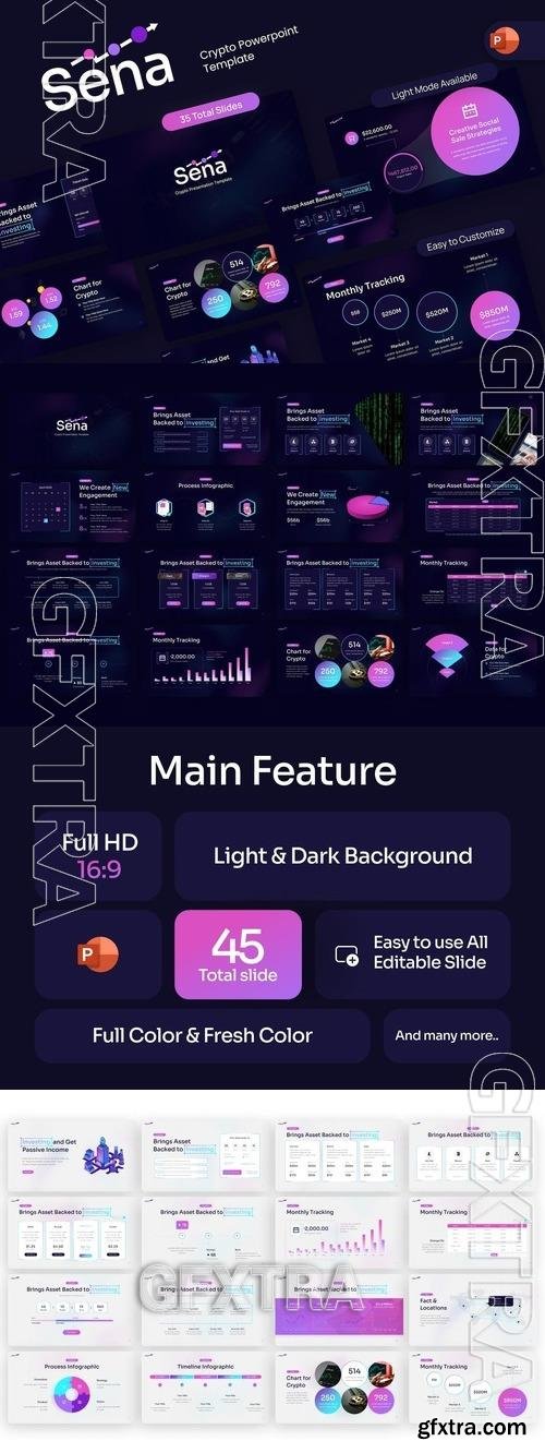 Sena Crypto Modern PowerPoint Template ED6NFZM