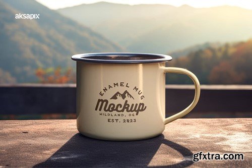 Enamel Mug Mockup K23T72P