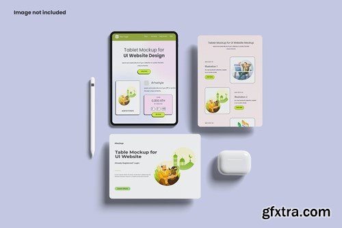 Floating Tablet Mockup for UI Design FYKVXN4