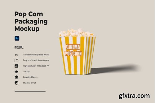 Pop Corn Packaging Mockup 8VD2LL9