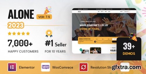 Themeforest - Alone – Charity Multipurpose Non-profit WordPress Theme 15019939 v7.5.5 - Nulled