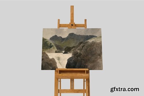 Easel Watercolor Canvas Mockup D3XMLLV