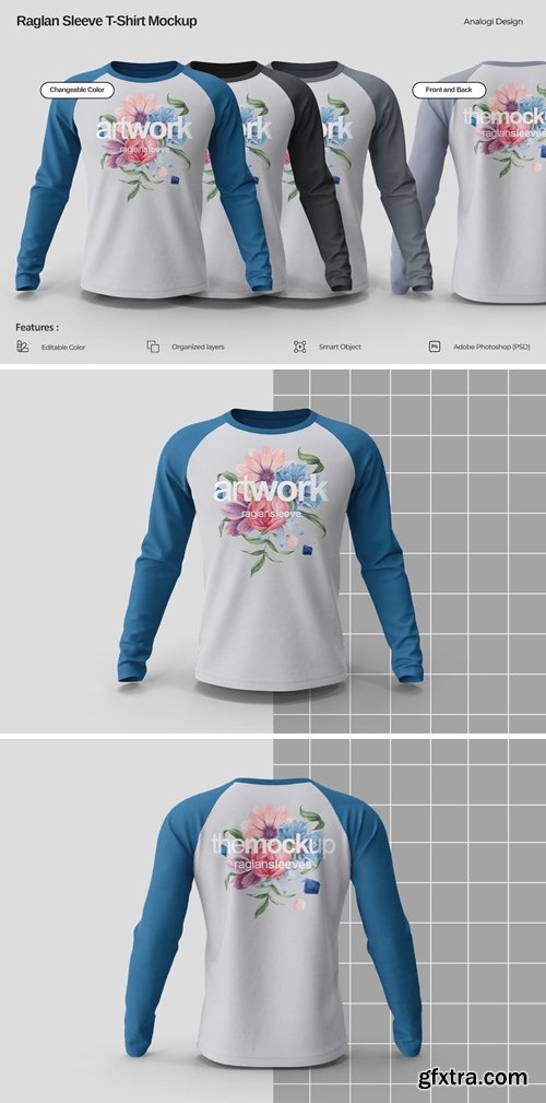 Raglan Sleeve Tshirt Mockup MTXM8VV