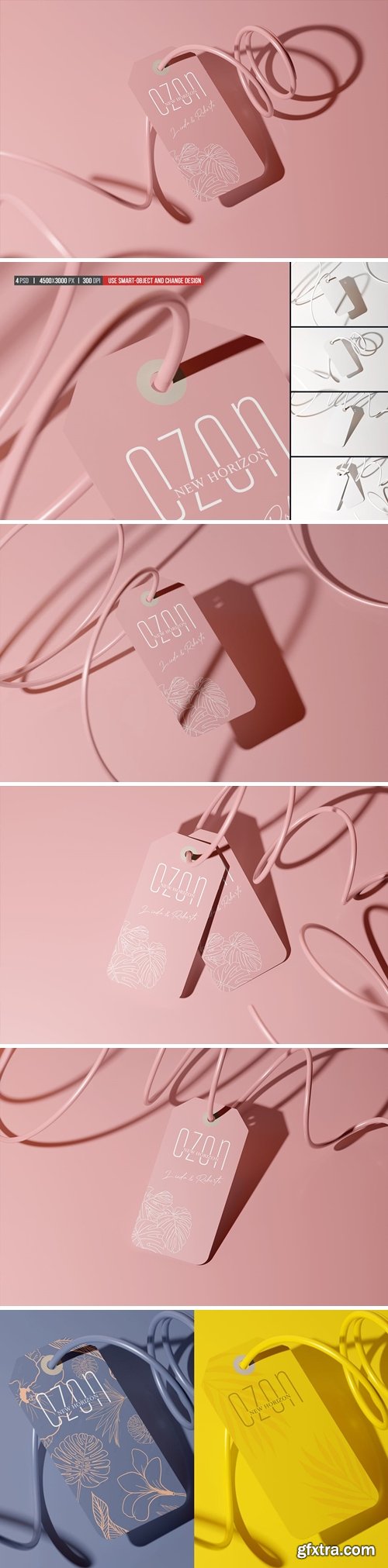 Paper Hang Tag for Product Mockup VG3G93B