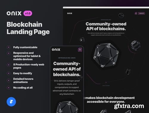 Onix Blockchain Landing Page for Framer