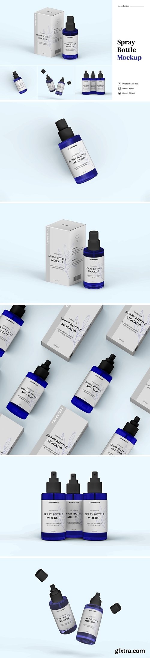 Spray Bottle Mockup 5 Views VGYN526