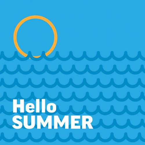 Hello Summer - simple minimalistic Summer holiday poster 574308420