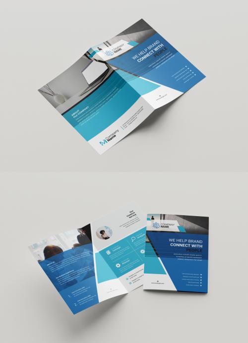 Blue Bifold Brochure Design Layout 575931442