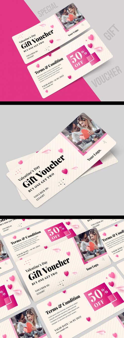 Valentine Gift Voucher Design Template 570491141