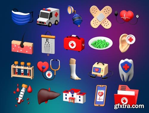 Medical 3D icons Set Ui8.net