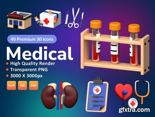 Medical 3D icons Set Ui8.net