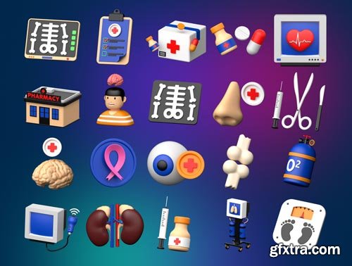 Medical 3D icons Set Ui8.net