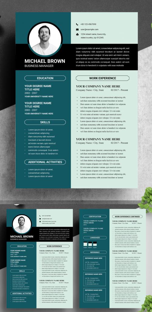 Digital Business Resume Design Layout Template 572909492