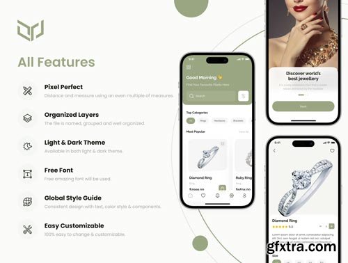 Jewellery Shop App UI Kit Ui8.net