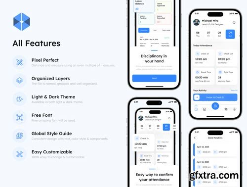 HR Attendance App UI Kit Ui8.net
