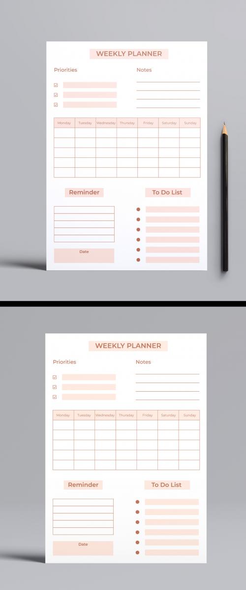 Weekly Planner Design Template 566176569