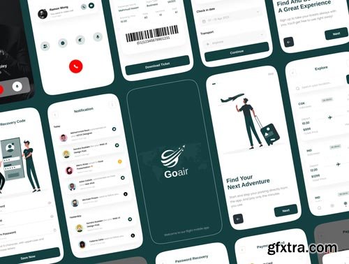 Goair - Ticket Booking App UI Kit Ui8.net