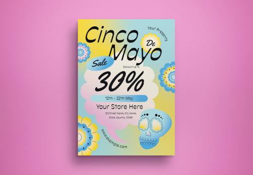 Blue Gradient Cinco De Mayo Sale Flyer Layout 588267286