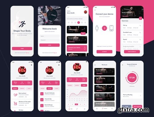 Fitness Workout App UI Kit Ui8.net