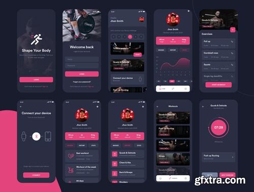 Fitness Workout App UI Kit Ui8.net