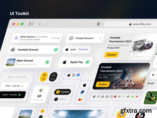 Filllo Playground Booking App UI Kit Ui8.net