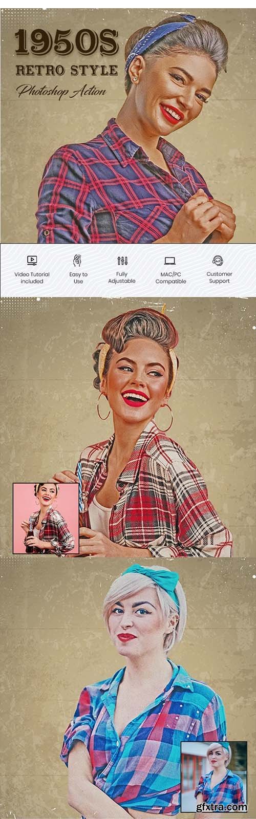 GraphicRiver - 1950s Old Retro Style Photoshop Action 44703875