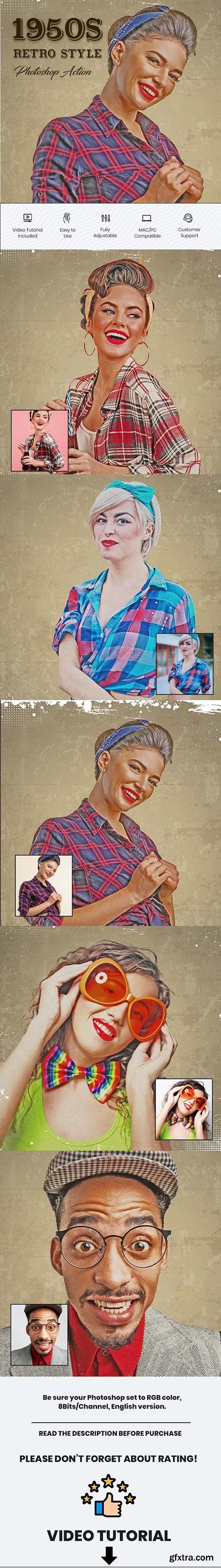 GraphicRiver - 1950s Old Retro Style Photoshop Action 44703875