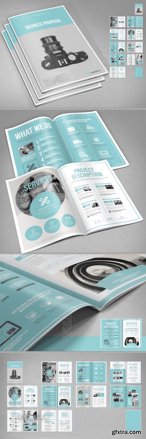 Business Proposal Layout with Blue Accents 224619279