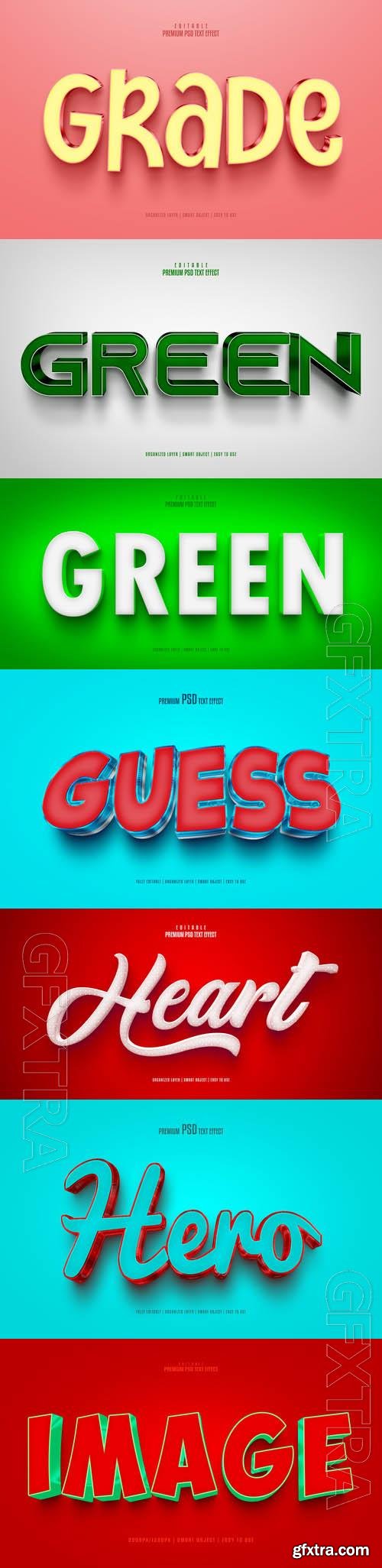 Psd style text effect editable set vol 475