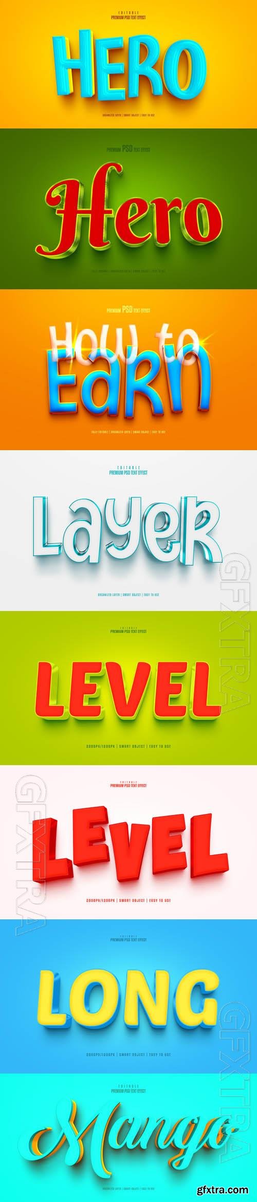 Psd style text effect editable set vol 474