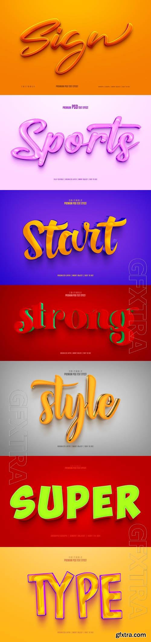 Psd style text effect editable set vol 470