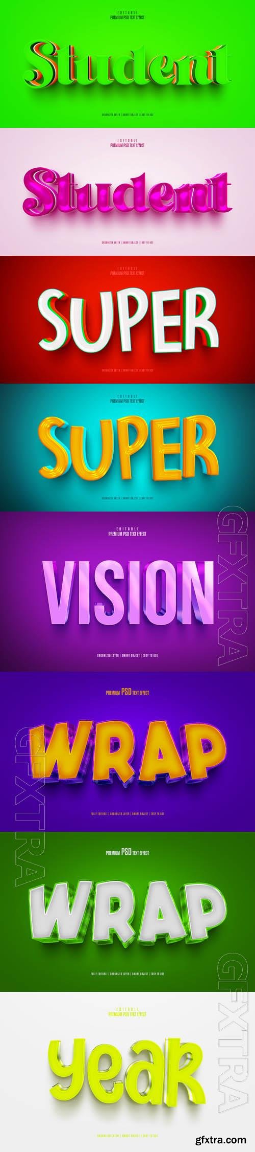 Psd style text effect editable set vol 469