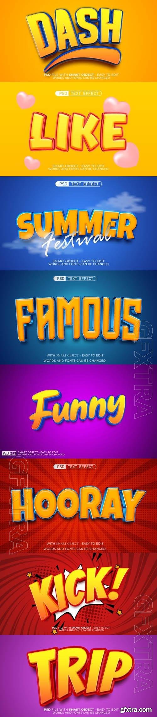 Psd style text effect editable set vol 467